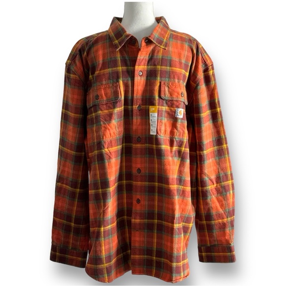 CARHARTT Shirt Flannel Orange - Picture 4 of 4